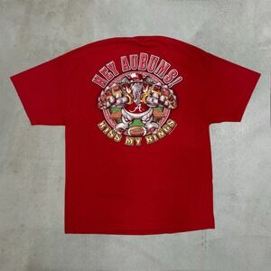 Alabama Crimson Tide Hey Auburns Kiss My Rings Red Graphic T-Shirt Mens L
